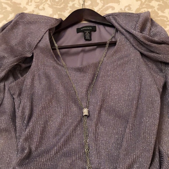 R&M RICHARDS NEW SHIFT DRESS MOCK DRAPED JACKET 8 - Picture 4 of 12